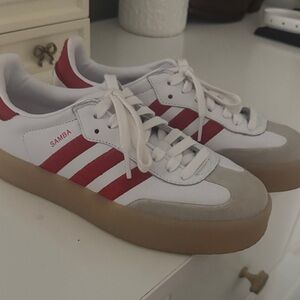Adidas Samba White and Red Sneakers